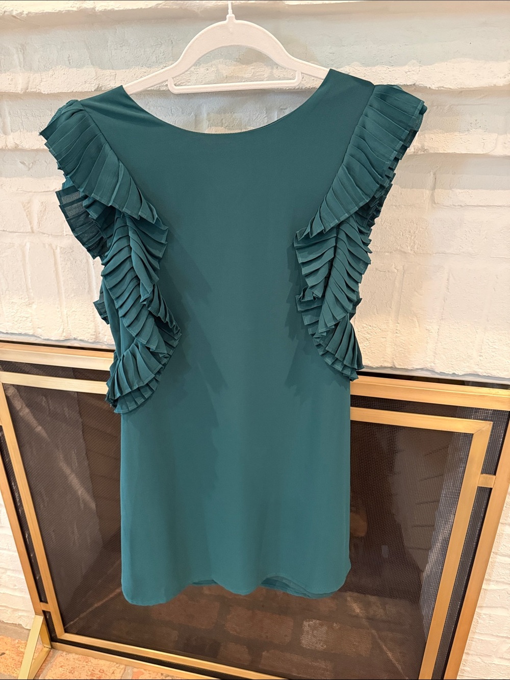 Lulu's Teal Ruffle Sleeve Shift Dress